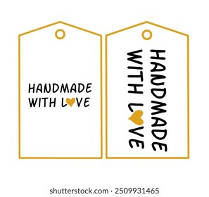 made love hang tag with white gold love. vector illustration for gift