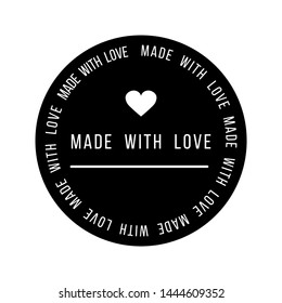 Made with Love inscription lettering quote. Made with Love calligraphy. Made with Love card. Vector illustration.