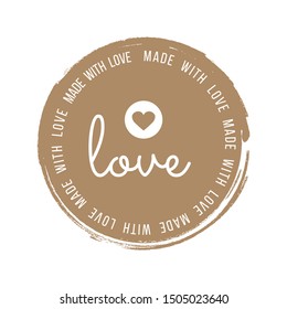 Made with Love inscription lettering quote. Made with Love calligraphy. Made with Love card. Vector illustration.