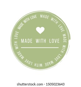 Made with Love inscription lettering quote. Made with Love calligraphy. Made with Love card. Vector illustration.