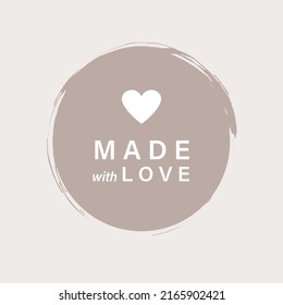 Made with Love inscription lettering quote. Vector illustration