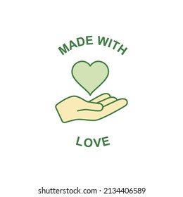 Made with love label icon in color icon, isolated on white background 