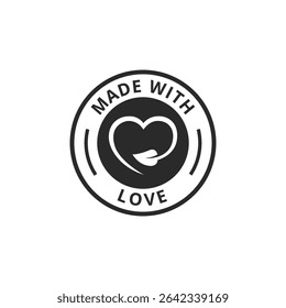 Made with love label icon vector images