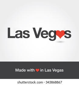 Made with love in Las Vegas. City of United States of America. Editable logo vector design. 