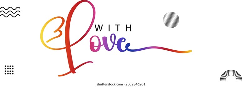 Made with love lettering with heart symbol. Hand drawn black line calligraphy. Ink vector inscription isolated on white background, with love hand lettering inscription