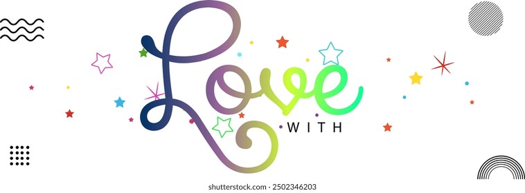 Made with love lettering with heart symbol. Hand drawn black line calligraphy. Ink vector inscription isolated on white background, with love hand lettering inscription