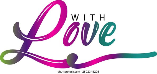 Made with love lettering with heart symbol. Hand drawn black line calligraphy. Ink vector inscription isolated on white background, with love hand lettering inscription