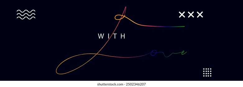 Made with love lettering with heart symbol. Hand drawn black line calligraphy. Ink vector inscription isolated on white background, with love hand lettering inscription