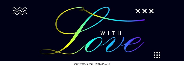 Made with love lettering with heart symbol. Hand drawn black line calligraphy. Ink vector inscription isolated on white background, with love hand lettering inscription