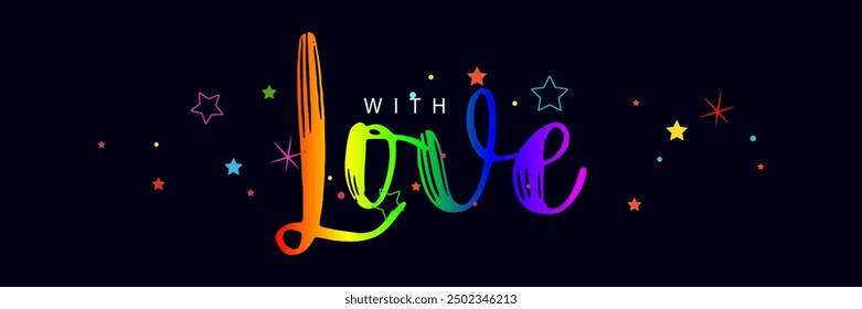 Made with love lettering with heart symbol. Hand drawn black line calligraphy. Ink vector inscription isolated on white background, with love hand lettering inscription
