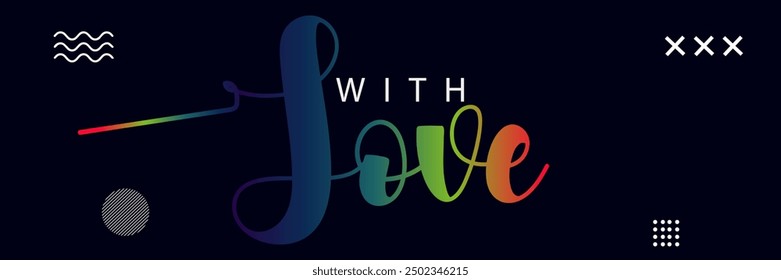 Made with love lettering with heart symbol. Hand drawn black line calligraphy. Ink vector inscription isolated on white background, with love hand lettering inscription