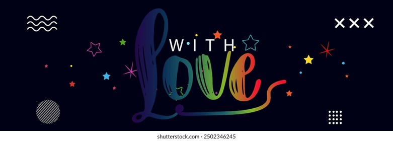 Made with love lettering with heart symbol. Hand drawn black line calligraphy. Ink vector inscription isolated on white background, with love hand lettering inscription