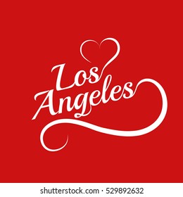 Made with love in Los Angeles. City of United States of America. Editable logo vector design.