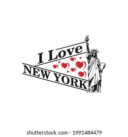 Made with love in New York. City of United States of America. Editable logo vector design.EPS 10