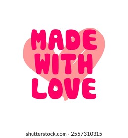 The "Made with Love Pink Color Vector" is a sweet and simple design that radiates warmth and care.