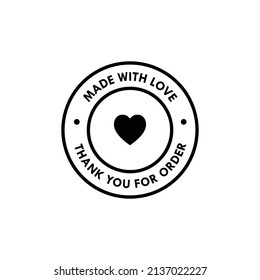 Made with love sticker design vector isolated