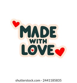 made with love sticker t shirt vector illustration template design