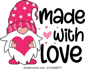 made with love svg design 