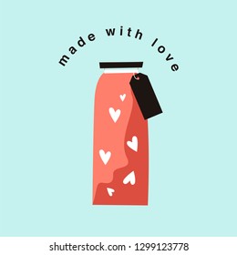 Made with love text for Valentines day