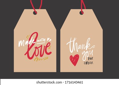 Made With Love. Thank You For Your Order. Hand Lettering For Your Design