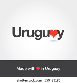 Made with love in Uruguay. Editable logo vector design. 