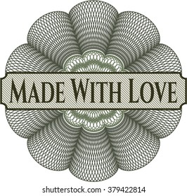 Made With Love written inside rosette