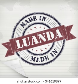 Made in Luanda vector rubber stamp on grunge paper