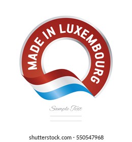 Made in Luxembourg flag red color label button banner