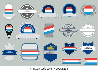 Made in Luxembourg Seal, Luxembourg Flag (Vector Art)