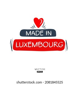 Hergestellt in Luxemburg, Vektorgrafik.