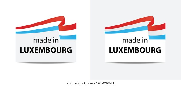 fabricado en el sello vectorial de Luxemburgo. insignia con bandera luxemburguesa