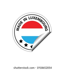 made in Luxembourg  vector stamp. badge with Luxembourg  flag