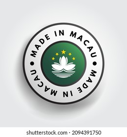 Made in Macau text emblem badge, concepto de fondo