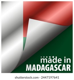 Hecho en Madagascar gráfico y etiqueta. Elemento de impacto para el uso que quieres hacer de él.