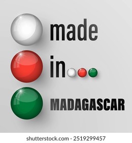 Made in Madagaskar Grafik und Etikett. Element der Auswirkung für die Verwendung, die Sie daraus machen möchten.