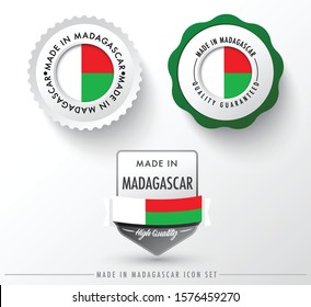 Made in Madagascar icon set isolated on white background ,for infographics and banner templates : Vector Illustration