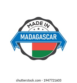 Made in MADAGASCAR logo badge with  flag