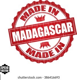 Made in Madagascar Red Grunge Stamp Isolated On White Background.Vector illustration