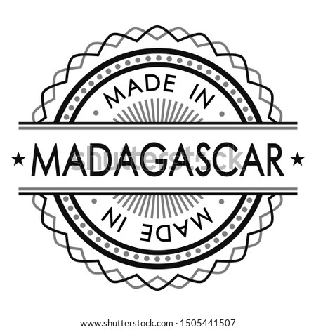 Made in Madagascar Stamp. Logo Icon Symbol Design. Security Seal Style.