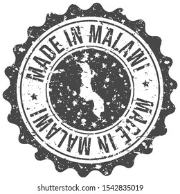 Made In Malawi. Map Travel Stamp. Icon Country Design. National Export Seal.