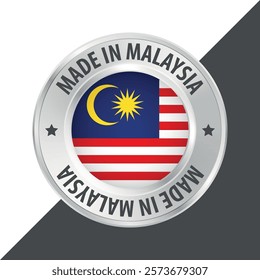 Made in Malaysia badge logo flag sticker 3d vector illustration isolated on white