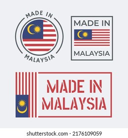 made in Malaysia icon set, product labels of Malaysia