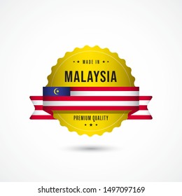 Made in Malaysia Premium Quality Label Badge Vector Template Design Illustration