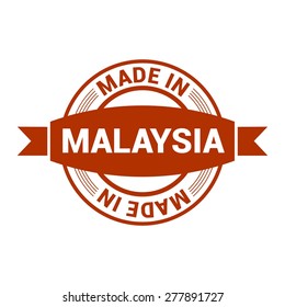 Made in Malaysia - Round red rubber stamp design isolated on white background. vector illustration vintage texture.