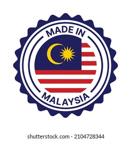 Made in Malaysia stamp. Malaysia flag symbol on badge vector illustration.