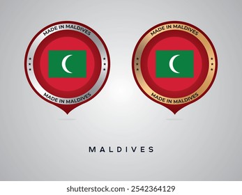 Made in Maldives. labels, stickers, pointer, badge and symbol of Maldives flag icon. Collection vector illustration