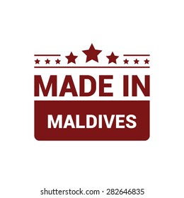 Made in Maldives - Red rubber stamp design isolated on white background. vector illustration vintage texture. Vector illustration