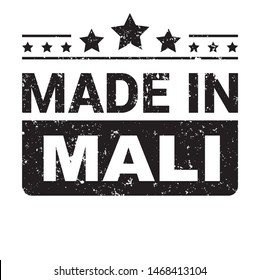 Made in Mali collection of ribbon, label, stickers, badge, icon and page curl with Mali  flag symbol. Vector illustration isolated on white background.  Stamp with Made in Mali  text.