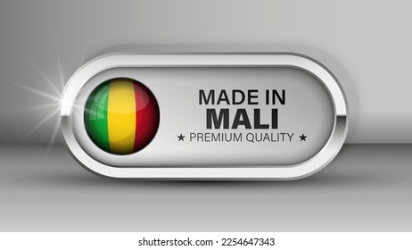 Hecho en Mali gráfico y etiqueta. Elemento de impacto para el uso que desea hacer de él.