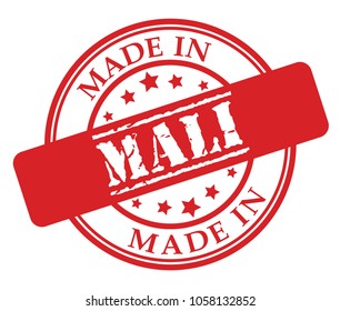 Made in Mali red rubber stamp illustration vector on white background